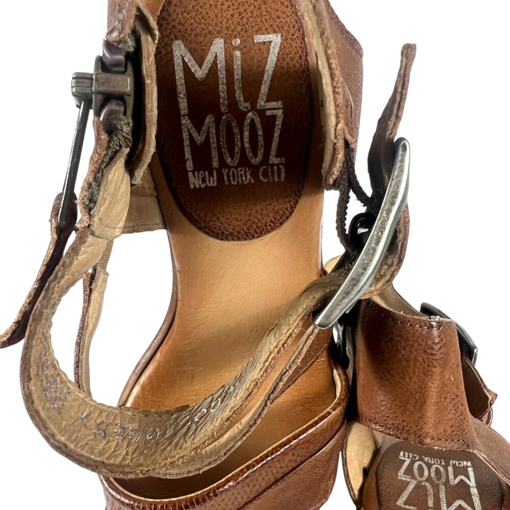 Miz Mooz Coolidge Heeled Leather Sandasl in Brandy Brown Size US 6 ½ or 7 EU 37 - Picture 4 of 12